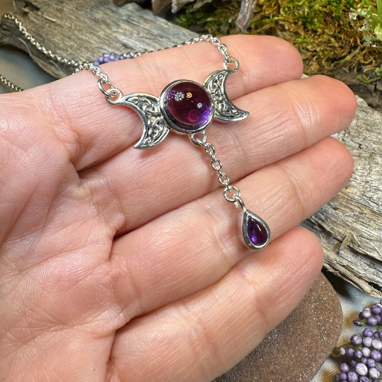Celtic Moon Necklace in Sterling Silver | Necklet | Wiccan Center