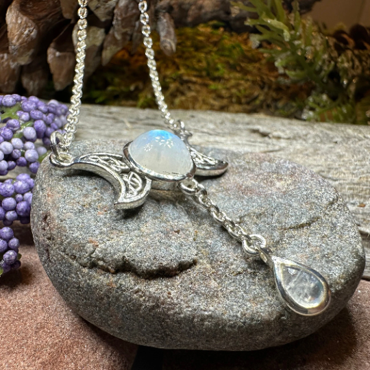 Celtic Moon Necklace in Sterling Silver | Necklet | Wiccan Center