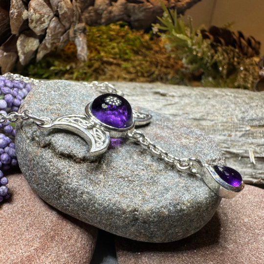 Celtic Moon Necklace in Sterling Silver | Necklet | Wiccan Center