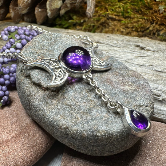Celtic Moon Necklace in Sterling Silver | Necklet | Wiccan Center