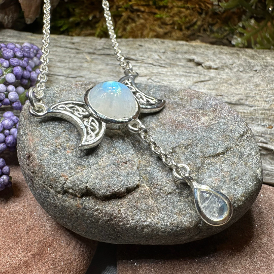 Celtic Moon Necklace in Sterling Silver | Necklet | Wiccan Center
