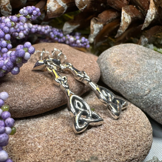 Mother's Knotwork Celtic Earrings in Sterling Silver | Post Earrings | Wiccan Center