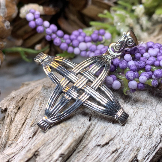 Protection Irish St. Brigid's Cross Necklace in Sterling Silver | Pendant | Wiccan Center