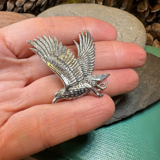 Eagle in Flight Necklace in Sterling Silver | Pendant | Wiccan Center
