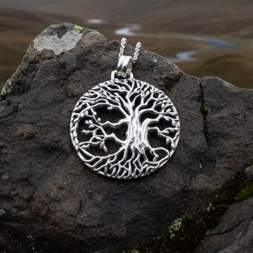 Solstice Tree of Life Silver Necklace | Pendant | Wiccan Center
