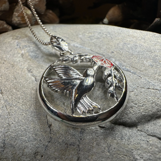 Tropical Hummingbird Necklace in Sterling Silver | Pendant | Wiccan Center