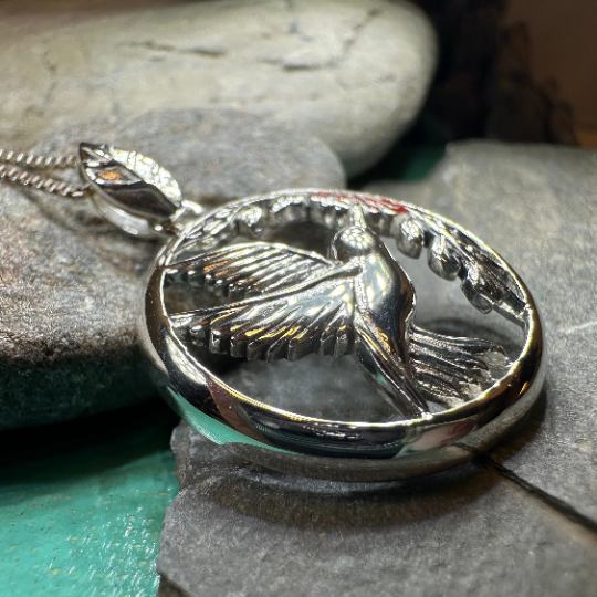 Tropical Hummingbird Necklace in Sterling Silver | Pendant | Wiccan Center