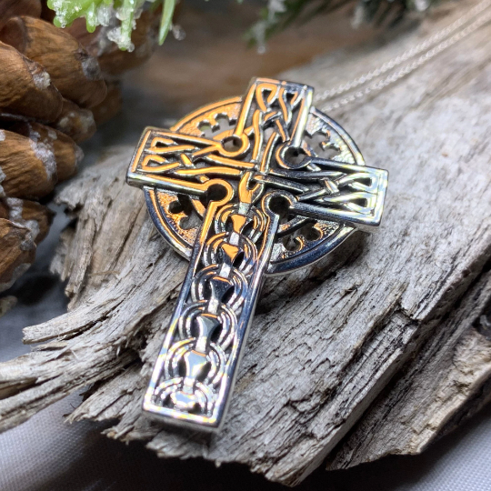 Braddan Scottish Celtic Cross Necklace in Sterling Silver | Pendant | Wiccan Center