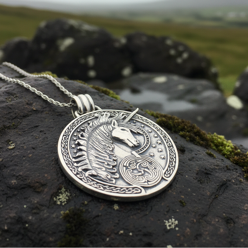 Celtic Unicorn Necklace in Sterling Silver | Pendant | Wiccan Center