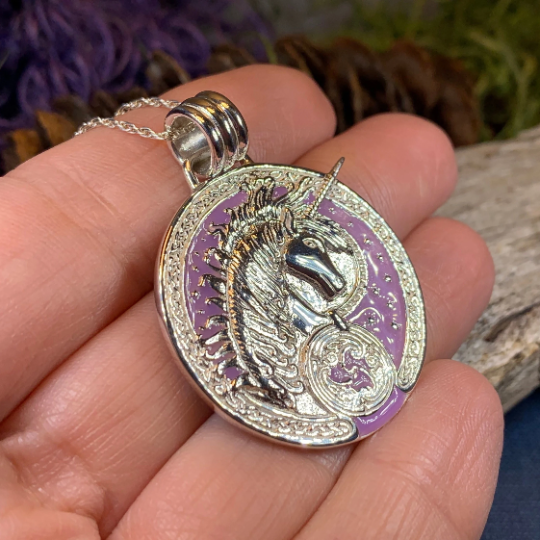 Celtic Unicorn Necklace in Sterling Silver | Pendant | Wiccan Center