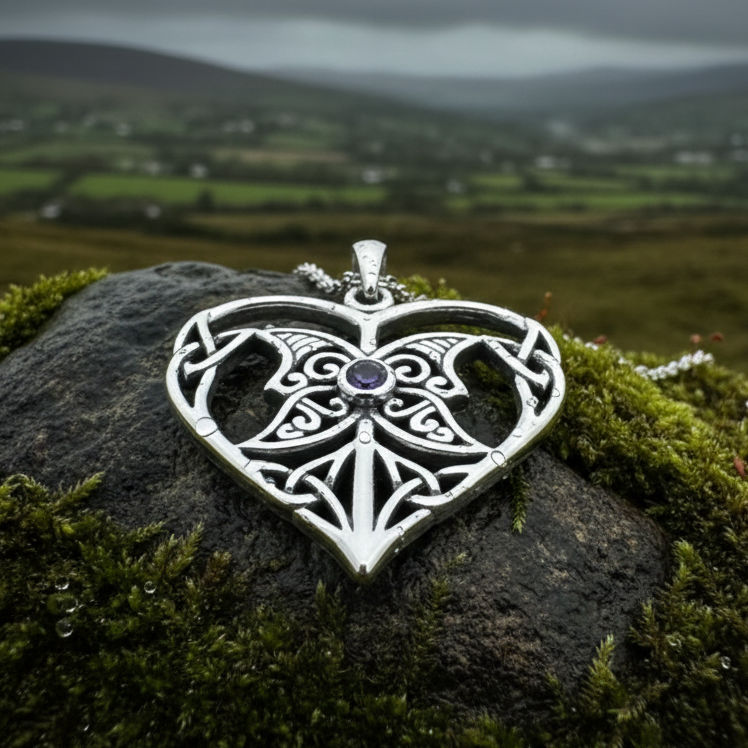 Lumina Celtic Heart Necklace in Sterling Silver