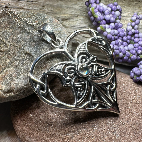 Lumina Celtic Heart Necklace in Sterling Silver