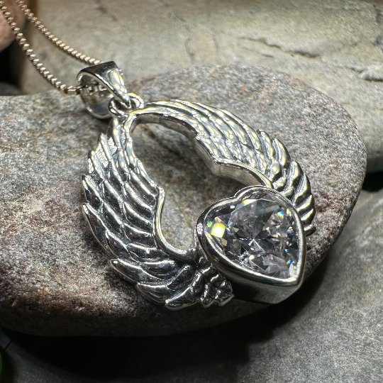 Sidney Angel Wings Necklace in Sterling Silver | Pendant | Wiccan Center