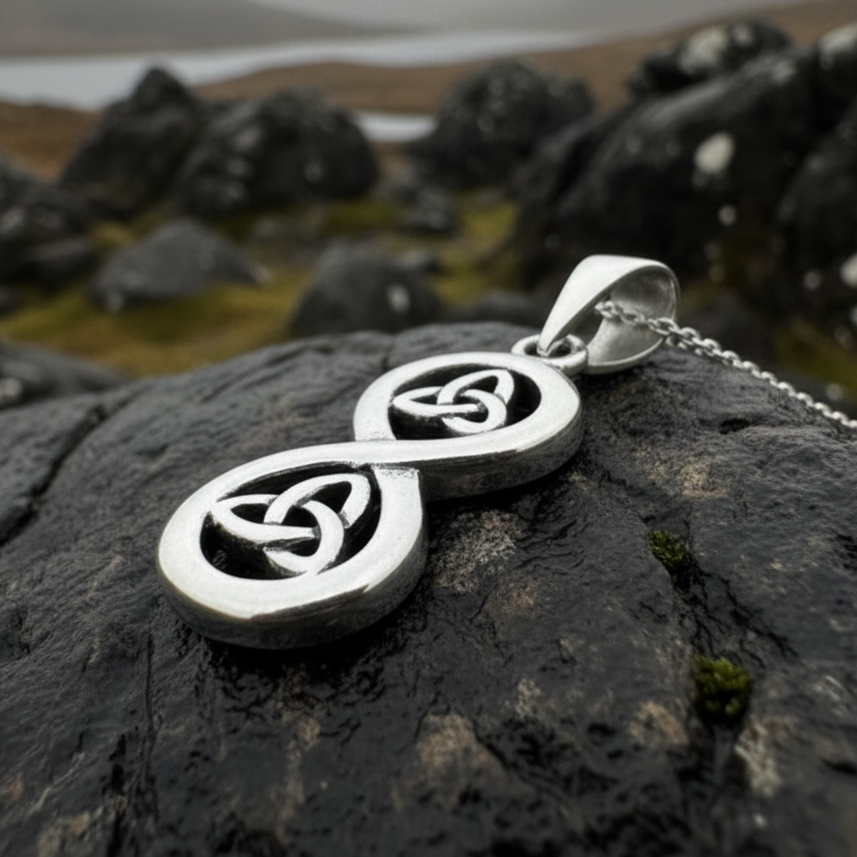 Trinity Knot Infinity Necklace in Sterling Silver | Pendant | Wiccan Center