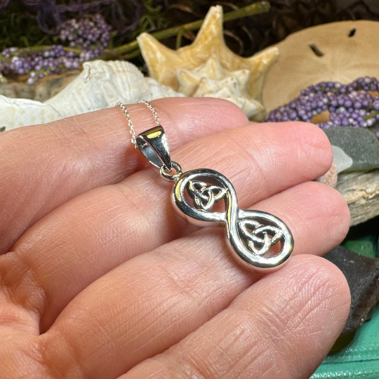 Trinity Knot Infinity Necklace in Sterling Silver | Pendant | Wiccan Center