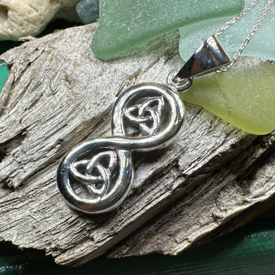 Trinity Knot Infinity Necklace in Sterling Silver | Pendant | Wiccan Center