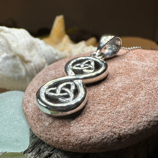 Trinity Knot Infinity Necklace in Sterling Silver | Pendant | Wiccan Center