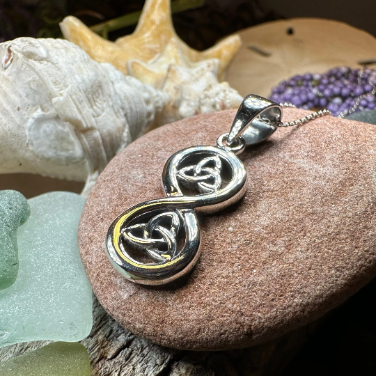 Trinity Knot Infinity Necklace in Sterling Silver | Pendant | Wiccan Center