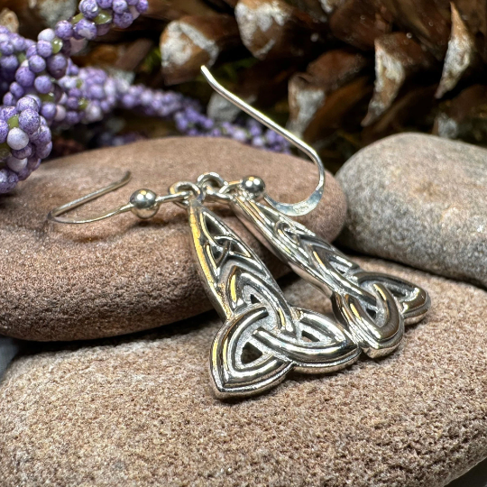 Keelia Celtic Trinity Knot Earrings in Sterling Silver