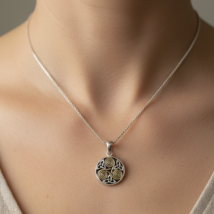 Sorcha Celtic Spiral Necklace in Sterling Silver