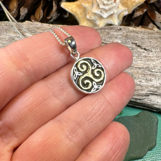Carran Celtic Spiral Necklace in Sterling Silver | Pendant | Wiccan Center