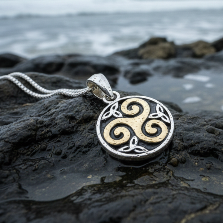 Carran Celtic Spiral Necklace in Sterling Silver | Pendant | Wiccan Center