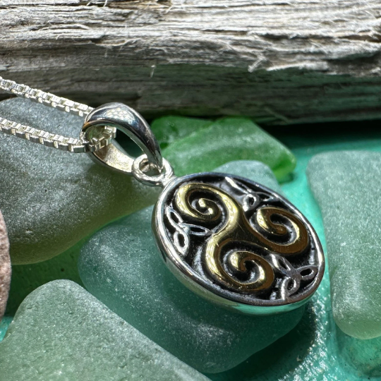Carran Celtic Spiral Necklace in Sterling Silver | Pendant | Wiccan Center