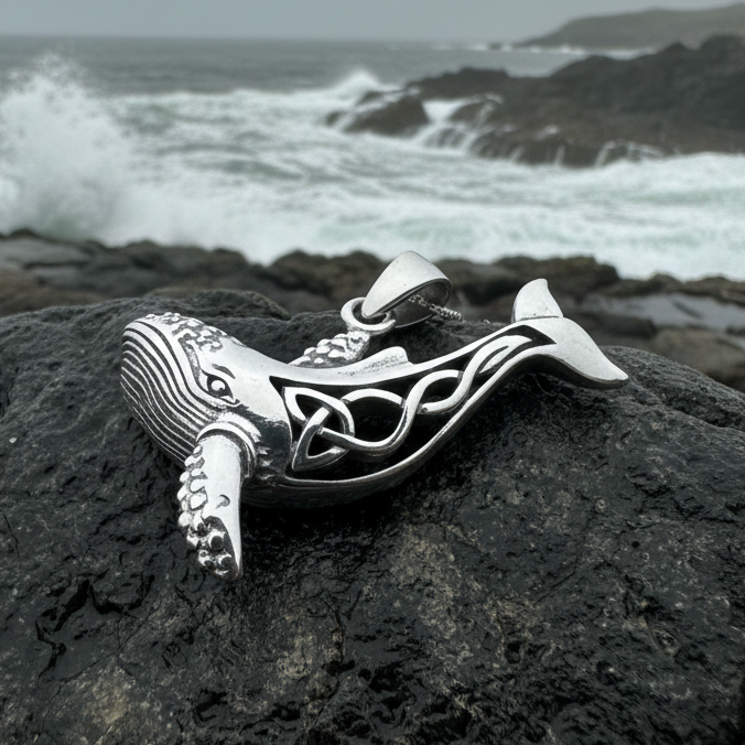 Celtic Knot Whale Necklace in Sterling Silver | Pendant | Wiccan Center