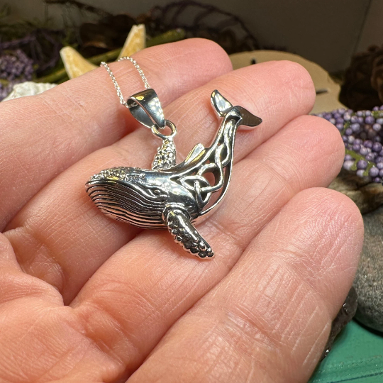 Celtic Knot Whale Necklace in Sterling Silver | Pendant | Wiccan Center