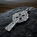 Cahal Large Celtic Cross Necklace in Sterling Silver | Pendant | Wiccan Center