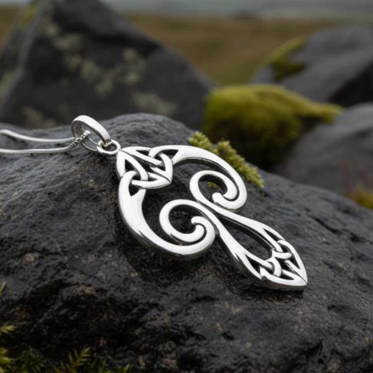 Yseult Celtic Knot Necklace in Sterling Silver