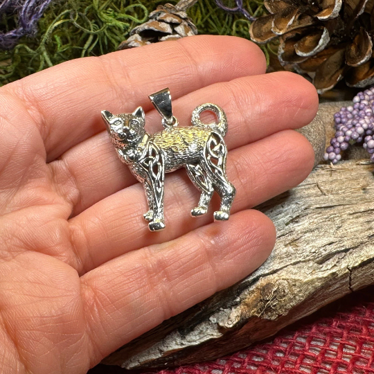 Tabitha Celtic Knot Cat Necklace in Sterling Silver