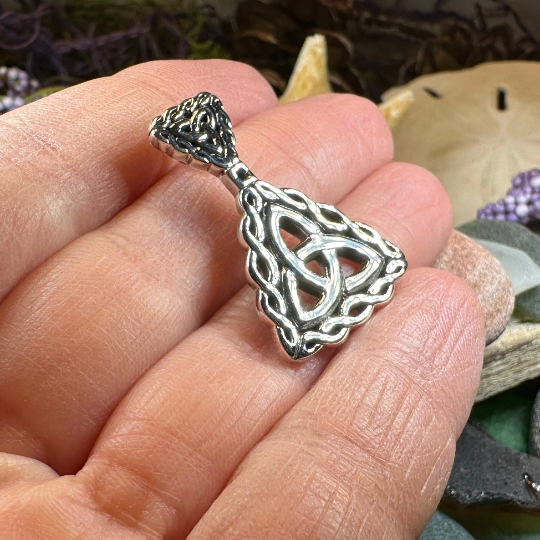 Naomh Celtic Trinity Knot Necklace in Sterling Silver | Pendant | Wiccan Center