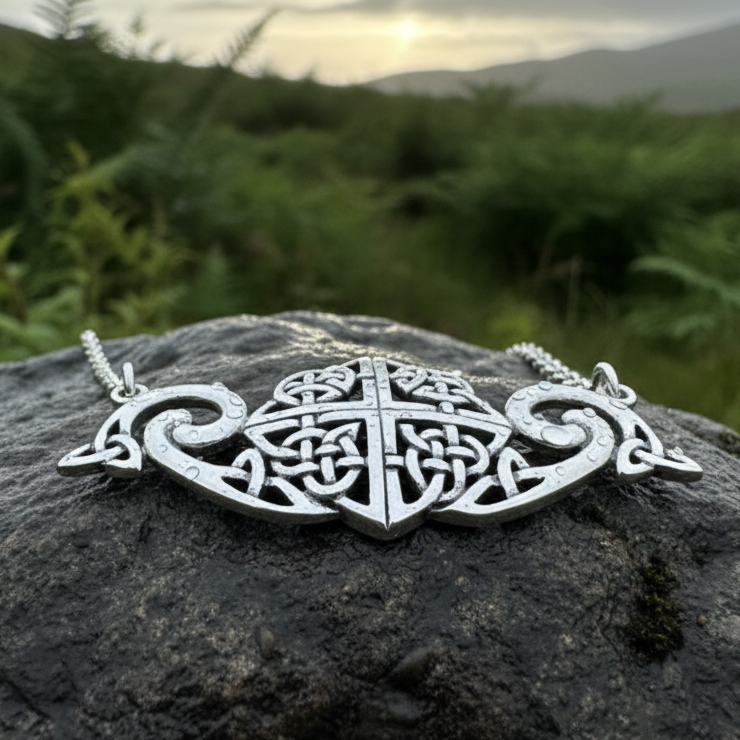 Keavy Trinity Knot Necklace in Sterling Silver