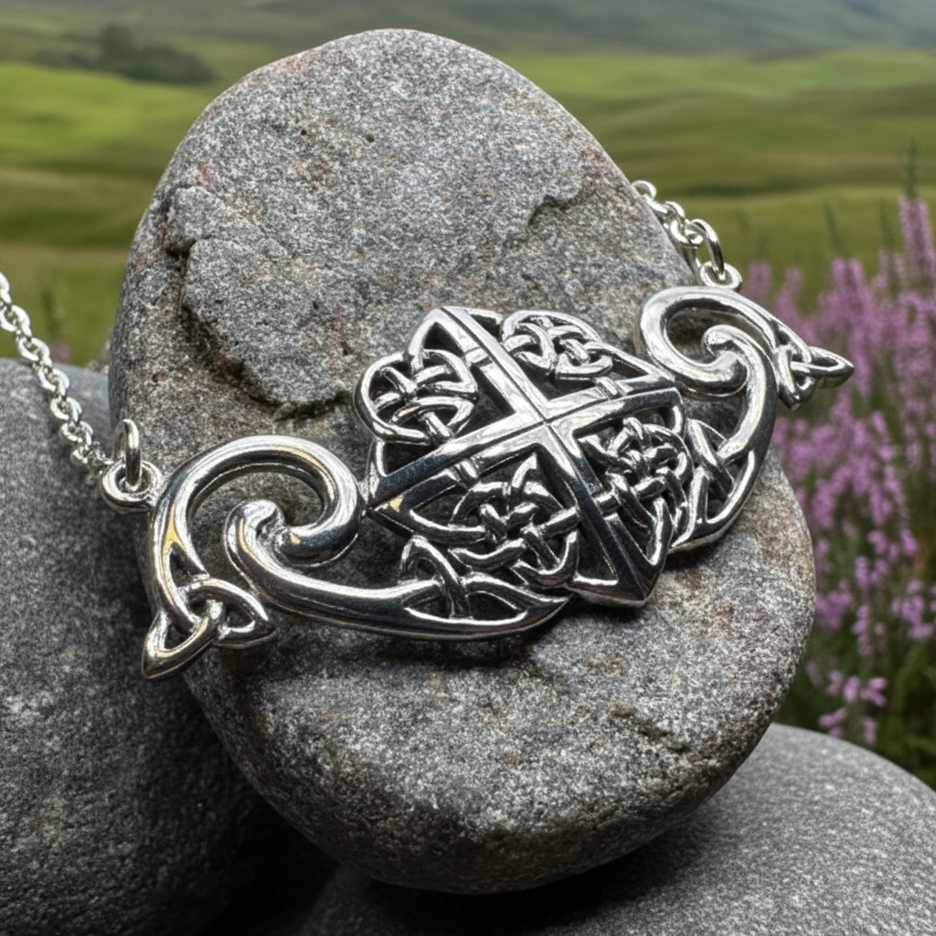 Keavy Trinity Knot Necklace in Sterling Silver