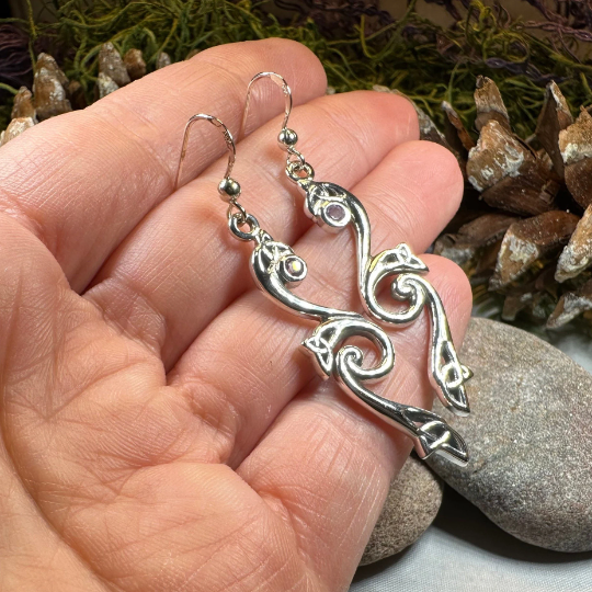 Graceful Celtic Trinity Knot Earrings in Sterling Silver