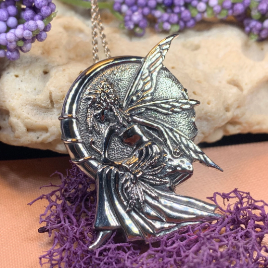 Moonlight Fairy Necklace in Sterling Silver | Pendant | Wiccan Center