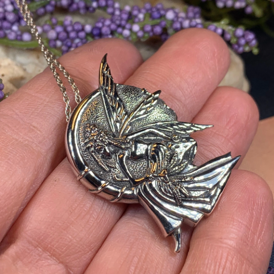 Moonlight Fairy Necklace in Sterling Silver | Pendant | Wiccan Center