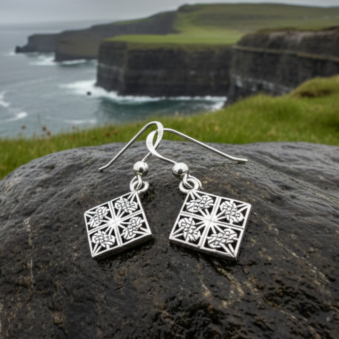 Enya Celtic Knot Earrings in Sterling Silver | Dangle Earrings | Wiccan Center