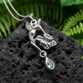 Summer Rain Hummingbird Necklace with Blue Topaz | Pendant | Wiccan Center