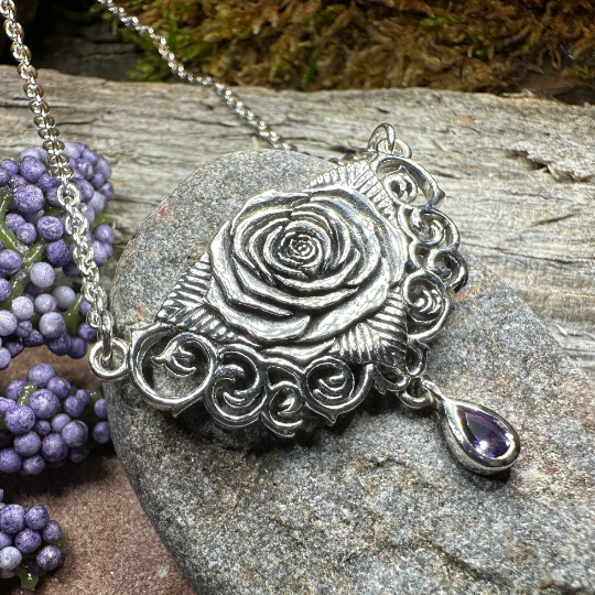 Wild Irish Rose Necklace in Sterling Silver | Necklet | Wiccan Center