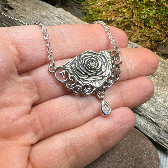 Wild Irish Rose Necklace in Sterling Silver | Necklet | Wiccan Center