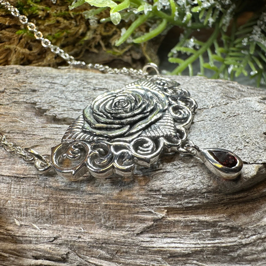 Wild Irish Rose Necklace in Sterling Silver | Necklet | Wiccan Center