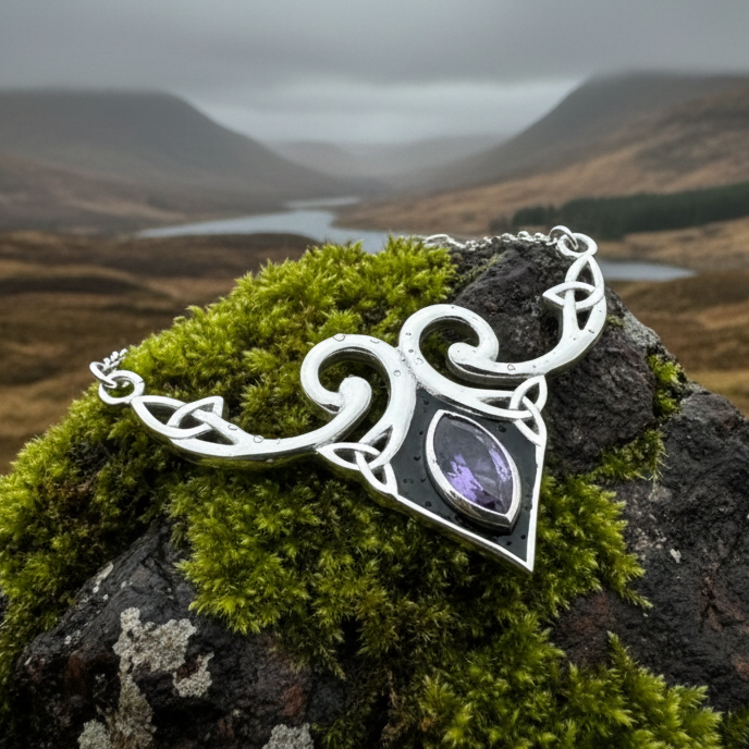 Meegan Celtic Trinity Knot Necklace in Sterling Silver