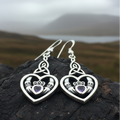 Careena Irish Claddagh Earrings in Sterling Silver