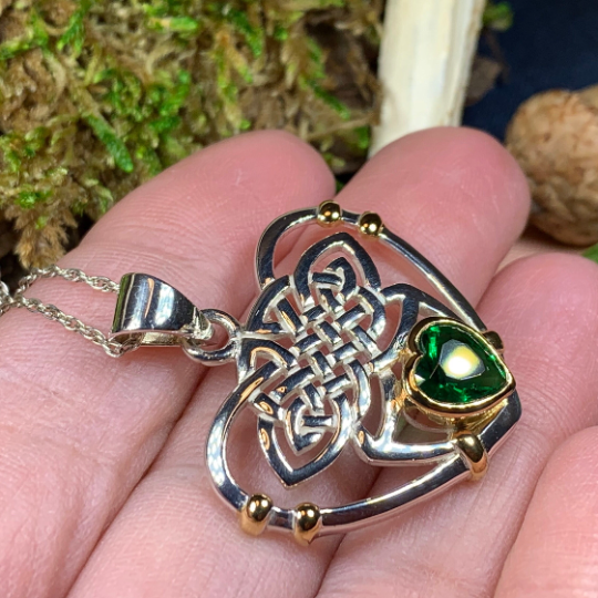 Celtic Embrace Heart Necklace in Sterling Silver | Pendant | Wiccan Center