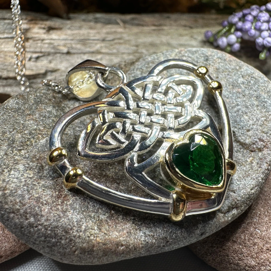 Celtic Embrace Heart Necklace in Sterling Silver | Pendant | Wiccan Center