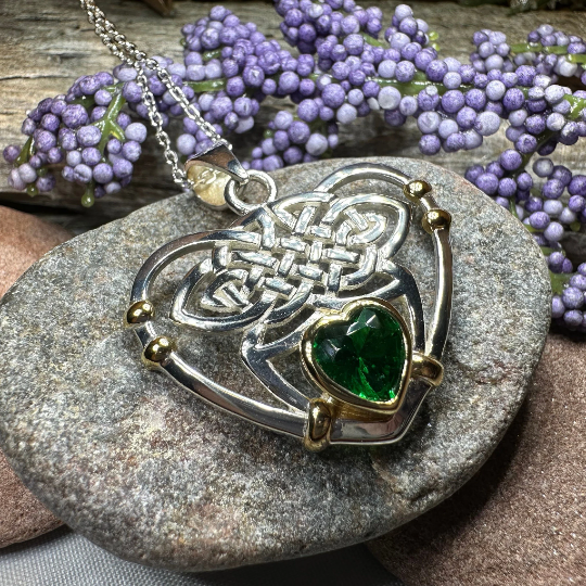 Celtic Embrace Heart Necklace in Sterling Silver | Pendant | Wiccan Center