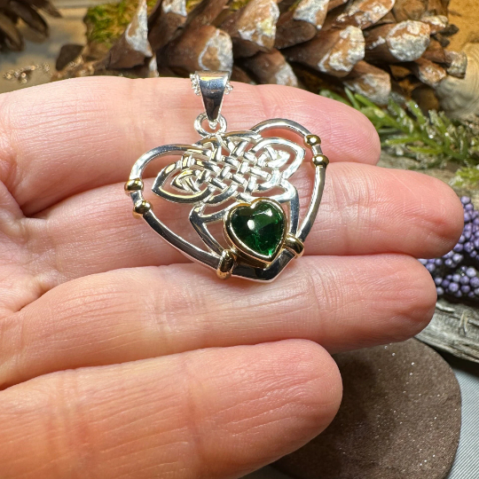 Celtic Embrace Heart Necklace in Sterling Silver | Pendant | Wiccan Center