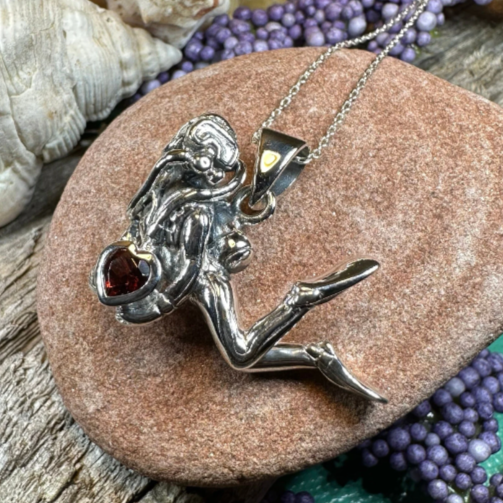 Ocean Diver Necklace in Sterling Silver | Pendant | Wiccan Center